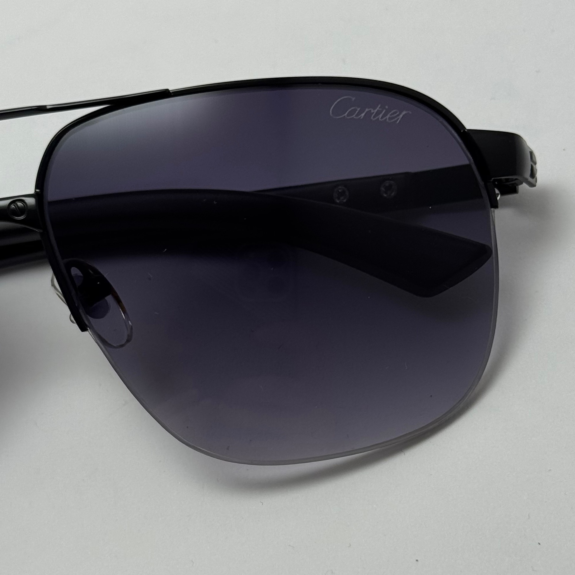 عینک آفتابی مردانه کارتیر Cartier مدل Santos تمام مشکی