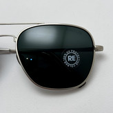 عینک آفتابی خلبانی رندولف شیشه سنگ آنتی رفلکس مشکی نقره ای فول پک RANDOLPH AVIATOR RE 58 24K WHITE GOLD