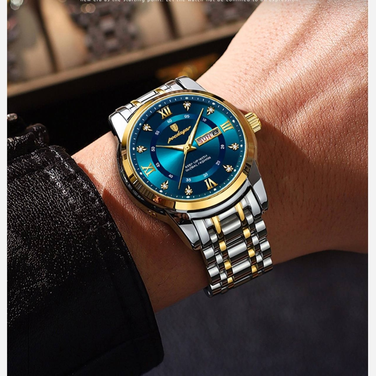 ساعت مچی مردانه اورجینال پوداگار بند استیل poedagar ضدآب ارسال رایگان