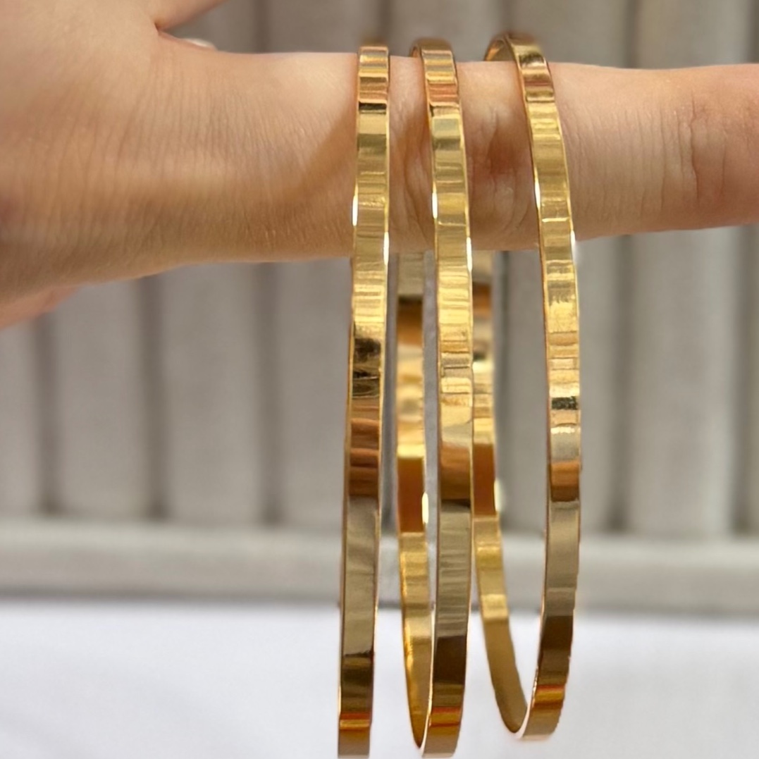 پک سه عددی النگو آینه ای ysx اصل براق و کپی طلا