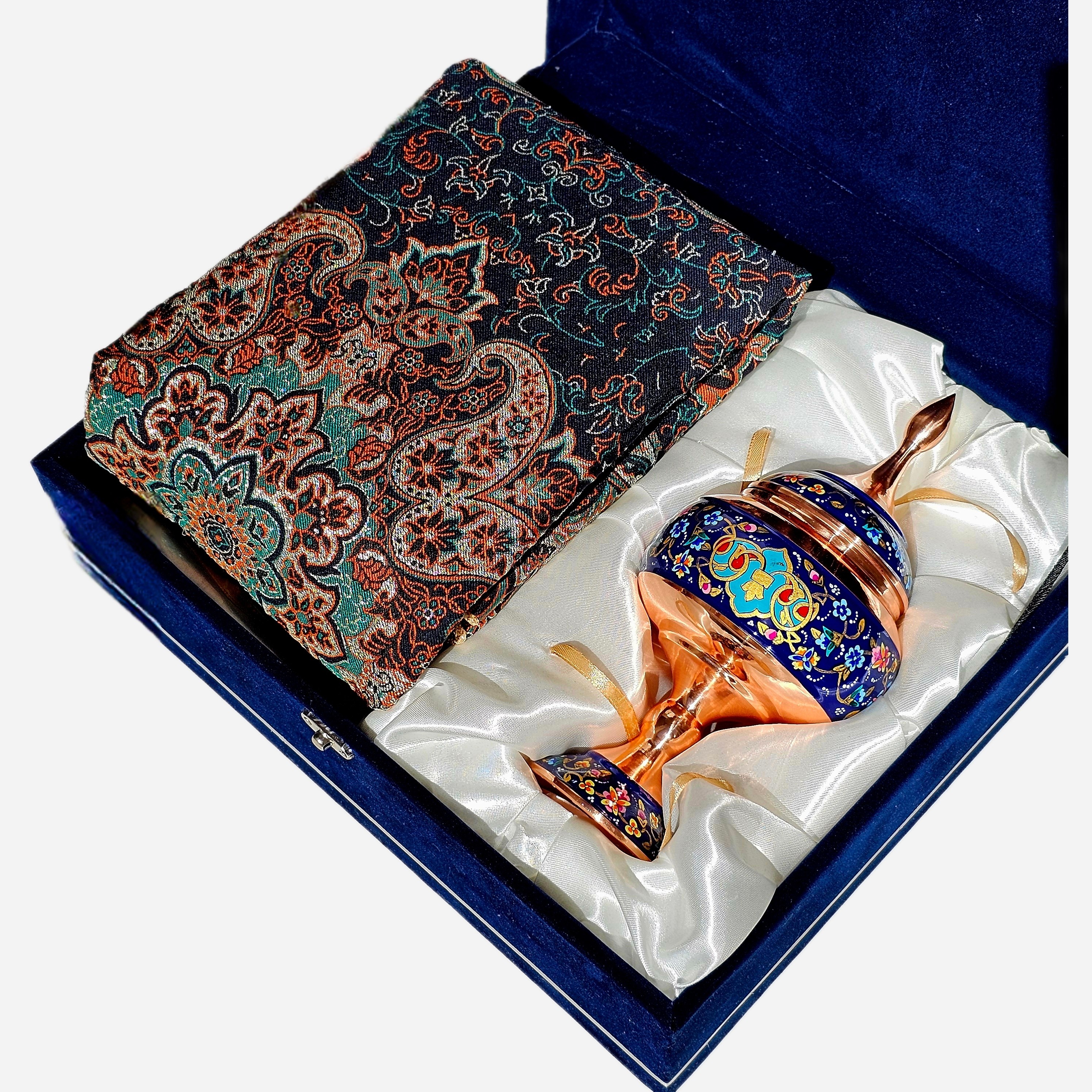 پک هدیه صنایع دستی مدل مس و ترمه کد gold23
