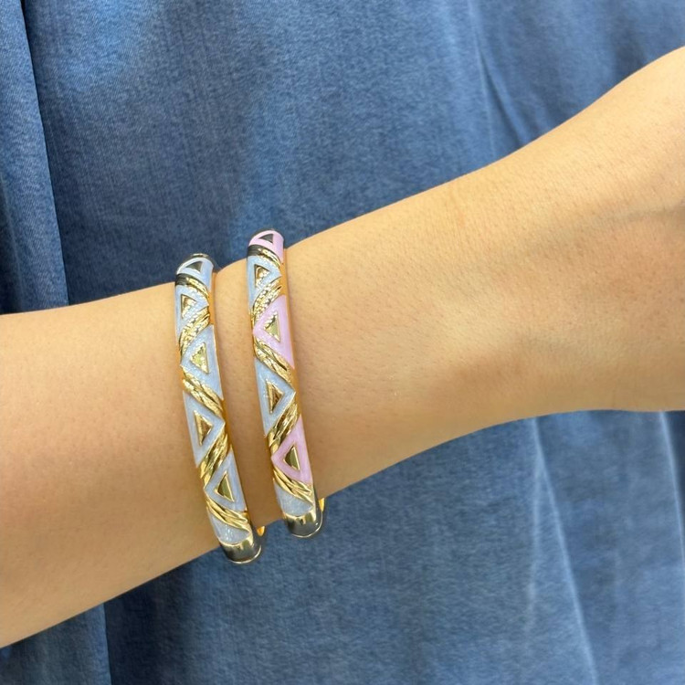 دستبند النگویی و بنگل میناکاری زنانه رنگبندی متنوع رنگ ثابت کد gy (پس کرایه)