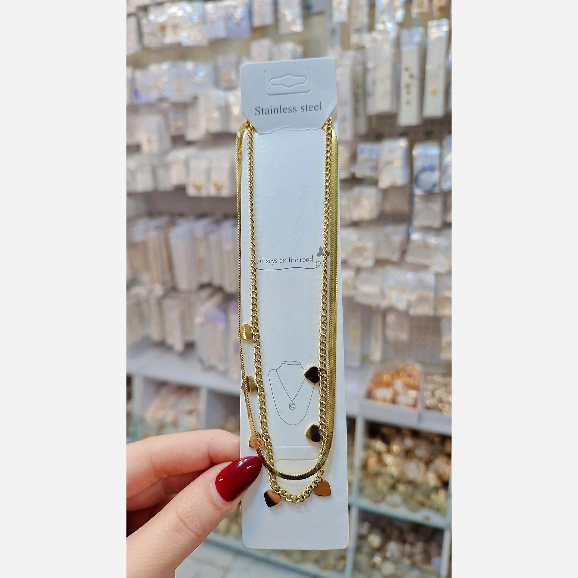 بدلیجات گردنبند زنانه رنگ ثابت مارک استیل