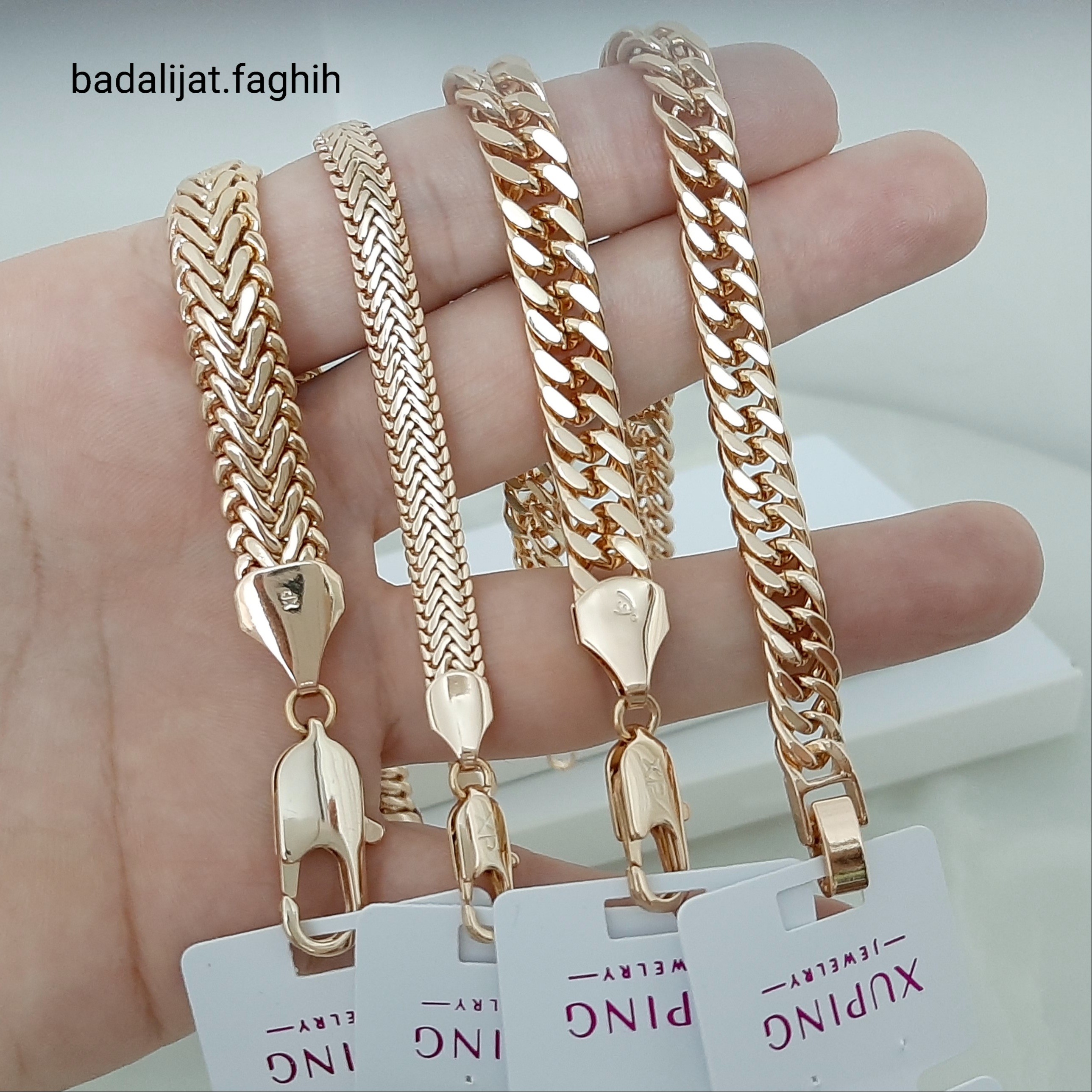 دستبند ژوپینگ رنگ ثابت در 4 طرح فوق العاده شیک با آبکاری طلا و ورق بزنید و