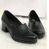 کفش زنانه طبی چرمی پاشنه دار طرح Zara مشکی سایز 37 تا 40