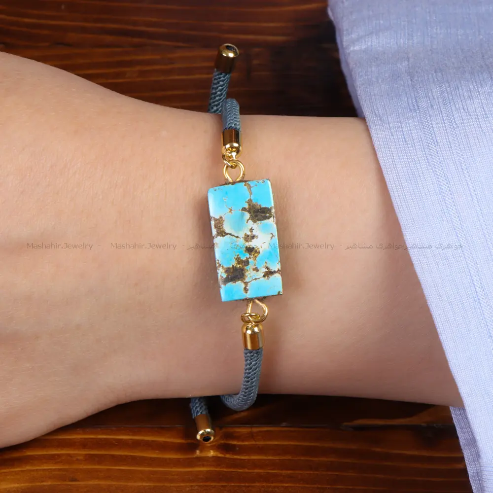 دستبند فیروزه زنانه کد 34450
