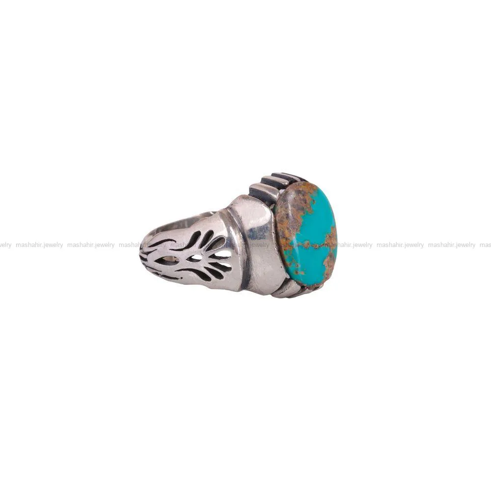 انگشتر فیروزه شجری مردانه کد 2649