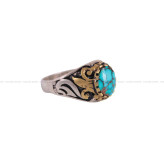 انگشتر فیروزه شجری مردانه کد 2702
