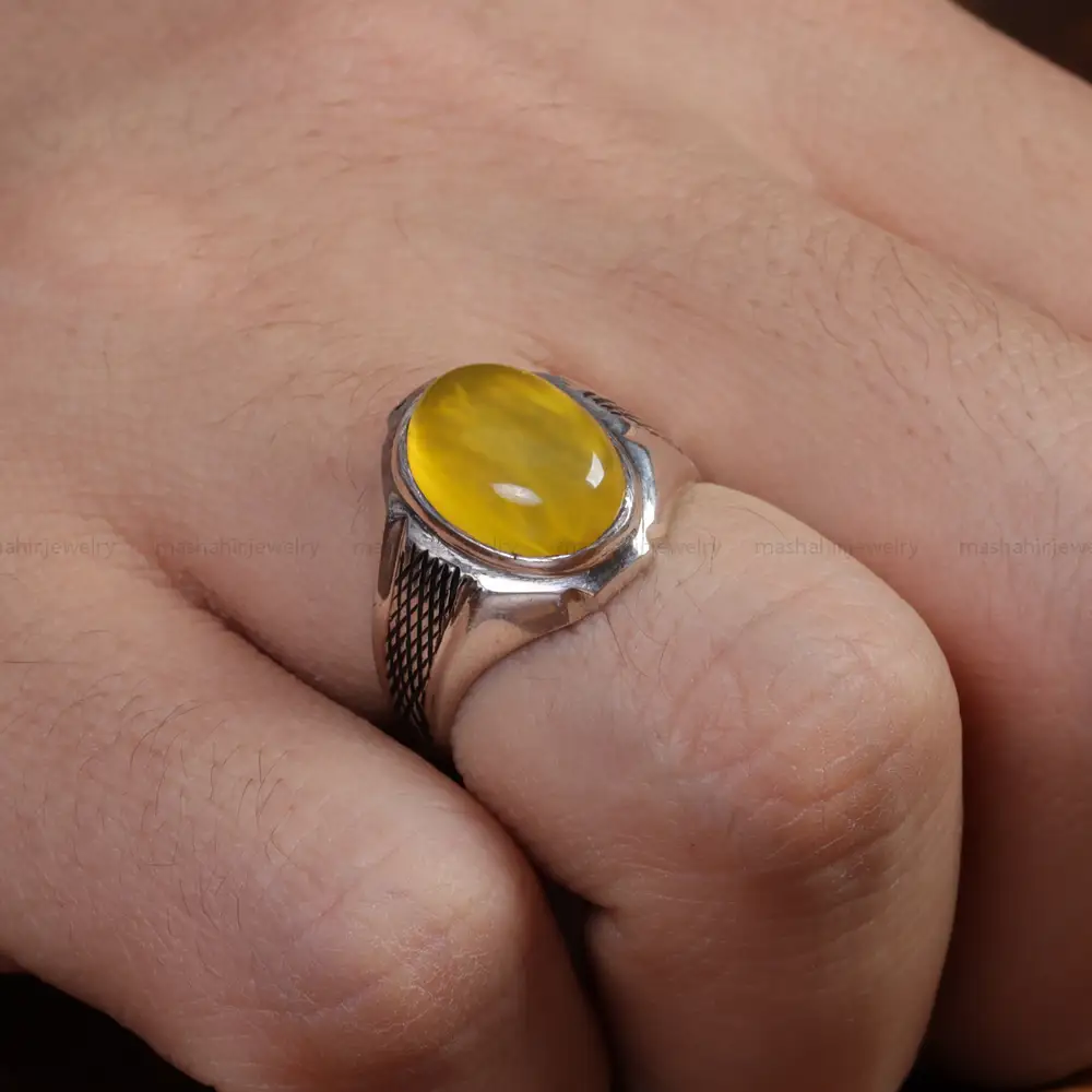انگشتر عقیق مردانه کد 15512