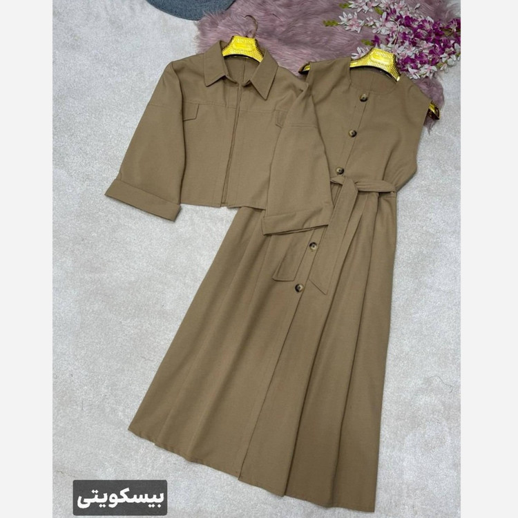 ست دوتیکه لینن زنانه مدل خاتون سایز فری 38 تا 46