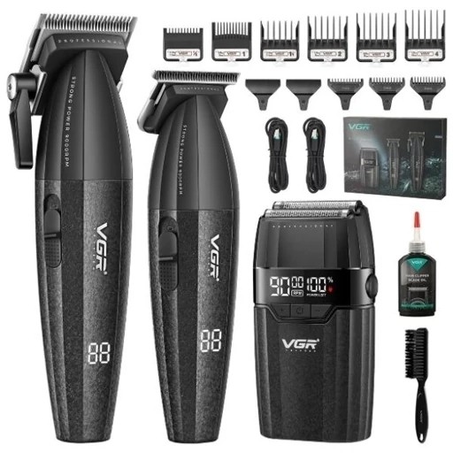ماشین اصلاح سه کاره حجم زن و خط زن و شیور شارژی سر صورت بدن ریش تراش وی جی آر صفر زن V-640 s3 ورژن جدید ( گناوه مارکت )