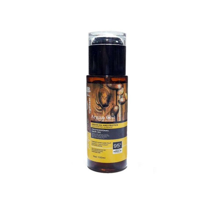 روغن آرگان خالص اصل lightness argan oil حجم 100 میل روغن ارگان لایت نس سرم آبرسان مو تقویت موی دکلره شده روغن ضد موخوره