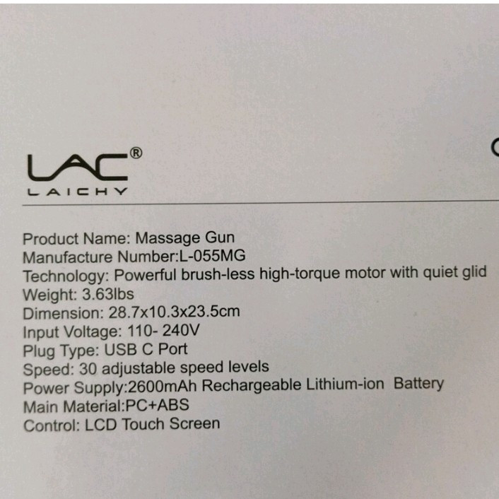 ماساژور باشگاهی مدلALC LAICHY L-055MG ماساژور حرفه ای 12 سرعتهصفحه لمسی لایچی موجود در فروشگاه لوازم برقی بندرگناوه