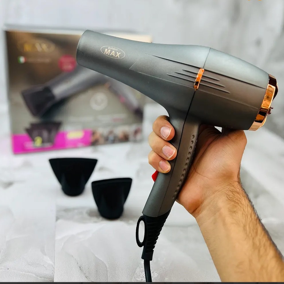 سشوار 3000 وات گلدن مکس حرفه ای موتور 21