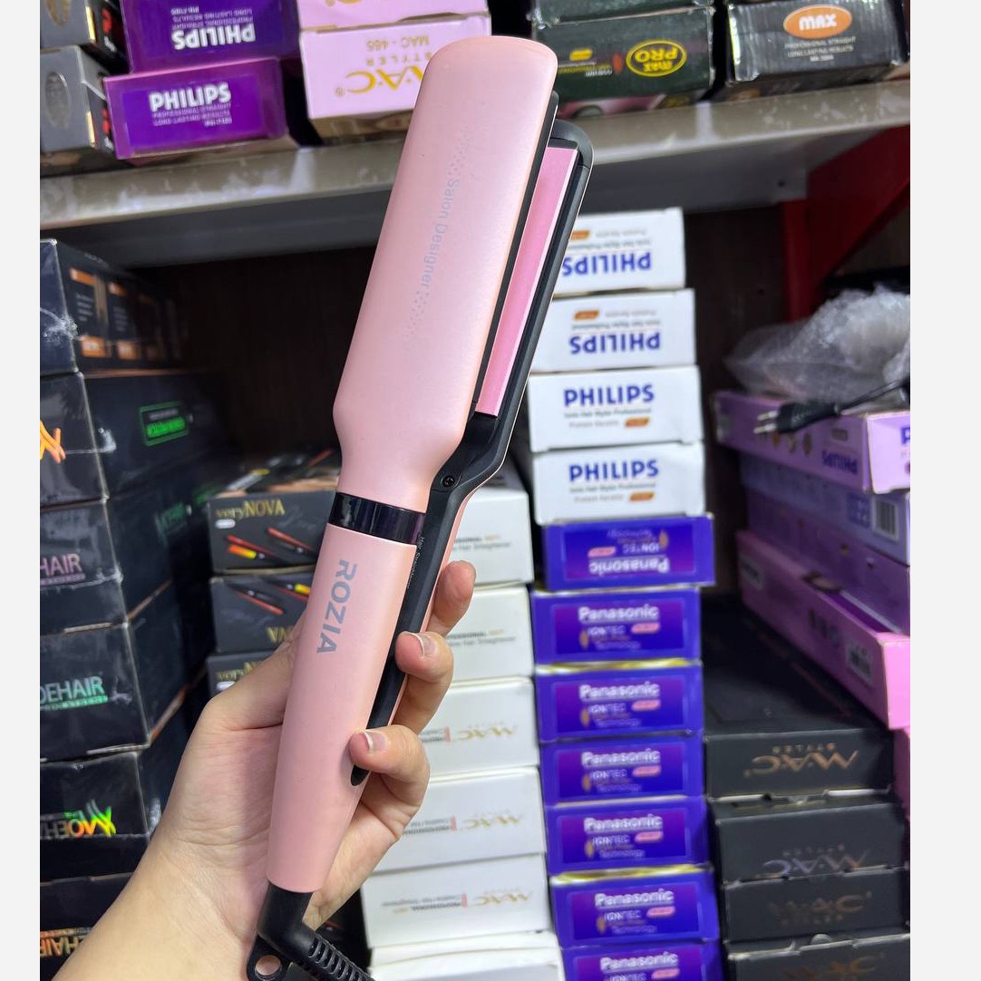 اتو مو اصلی روزیا تا 980 درجه فارنهایت شلاقی کردن مو با یک بار کشیدن