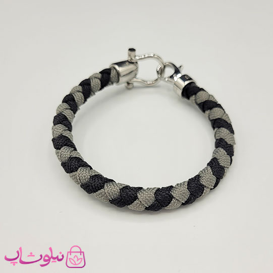 دستبند امگا مردانه زنانه مدل کنفی طوسی مشکی کیفیت مستر کد 1100