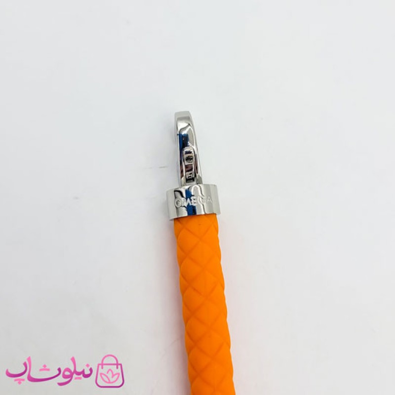 دستبند امگا رابر نارنجی مردانه زنانه کیفیت مستر - مدیوم M