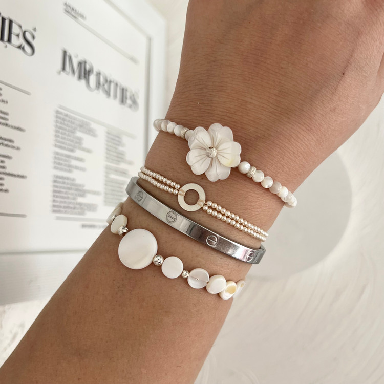 دستبند های صدفی ترکیب با نقره