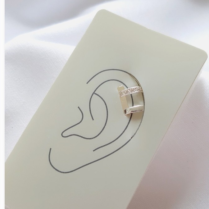 ایرکاف نقره دو ردیفه با حک عیار 925(بدون ایجاد سوراخ گوش)