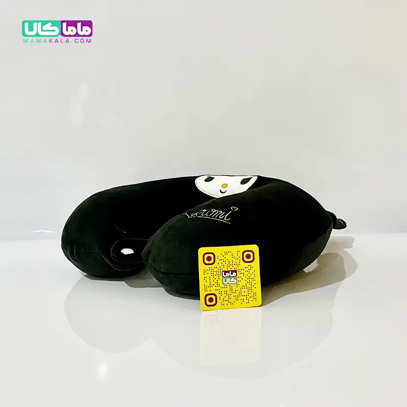 بالشت گردنی طبی عروسکی مدل کرومی مشکی 30 سانتیمتر