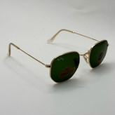 عینک ریبن هگزونال شیشه سنگ سیز فریم طلایی به همراه پک کامل ریبن کد Rayban RB 3548 (ارسال رایگان)