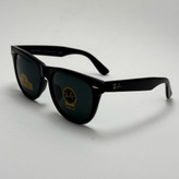 عینک آفتابی ریبن ویفرر شیشه سنگ مشکی براق به همراه پک کامل ریبن Rayban WAYFARER RB 2140 سایز 54 (ارسال رایگان)