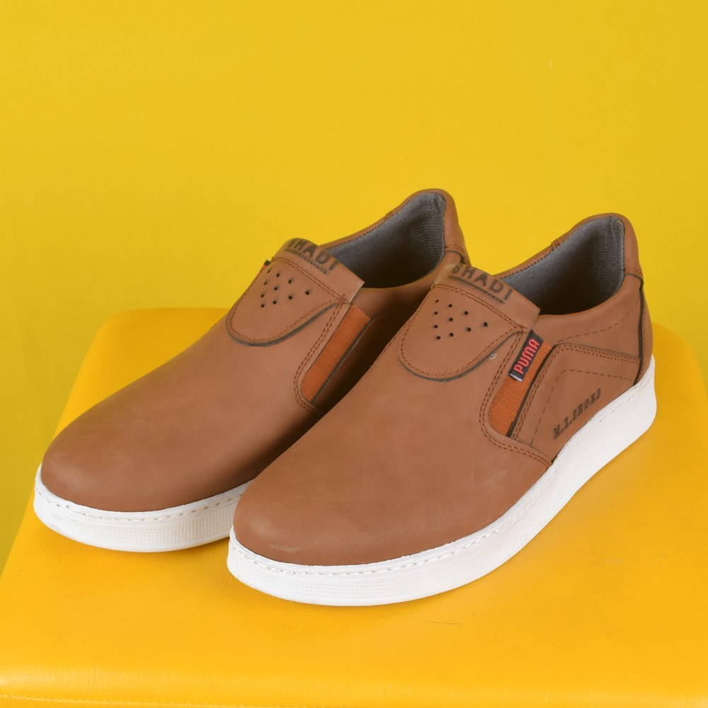 کفش اسپرت مردانه مدل شهاب رنگ حنایی دوردوخت (پس کرایه)