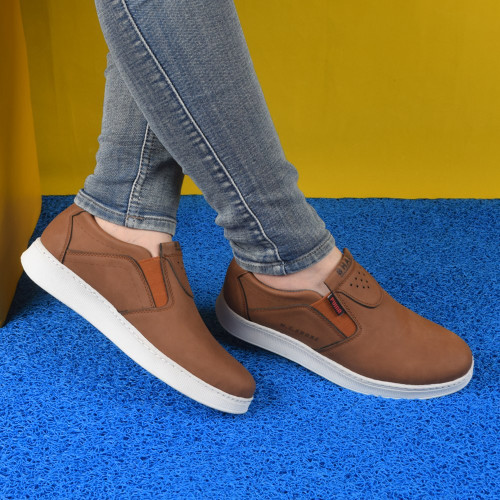 کفش اسپرت مردانه مدل شهاب رنگ حنایی دوردوخت (پس کرایه)