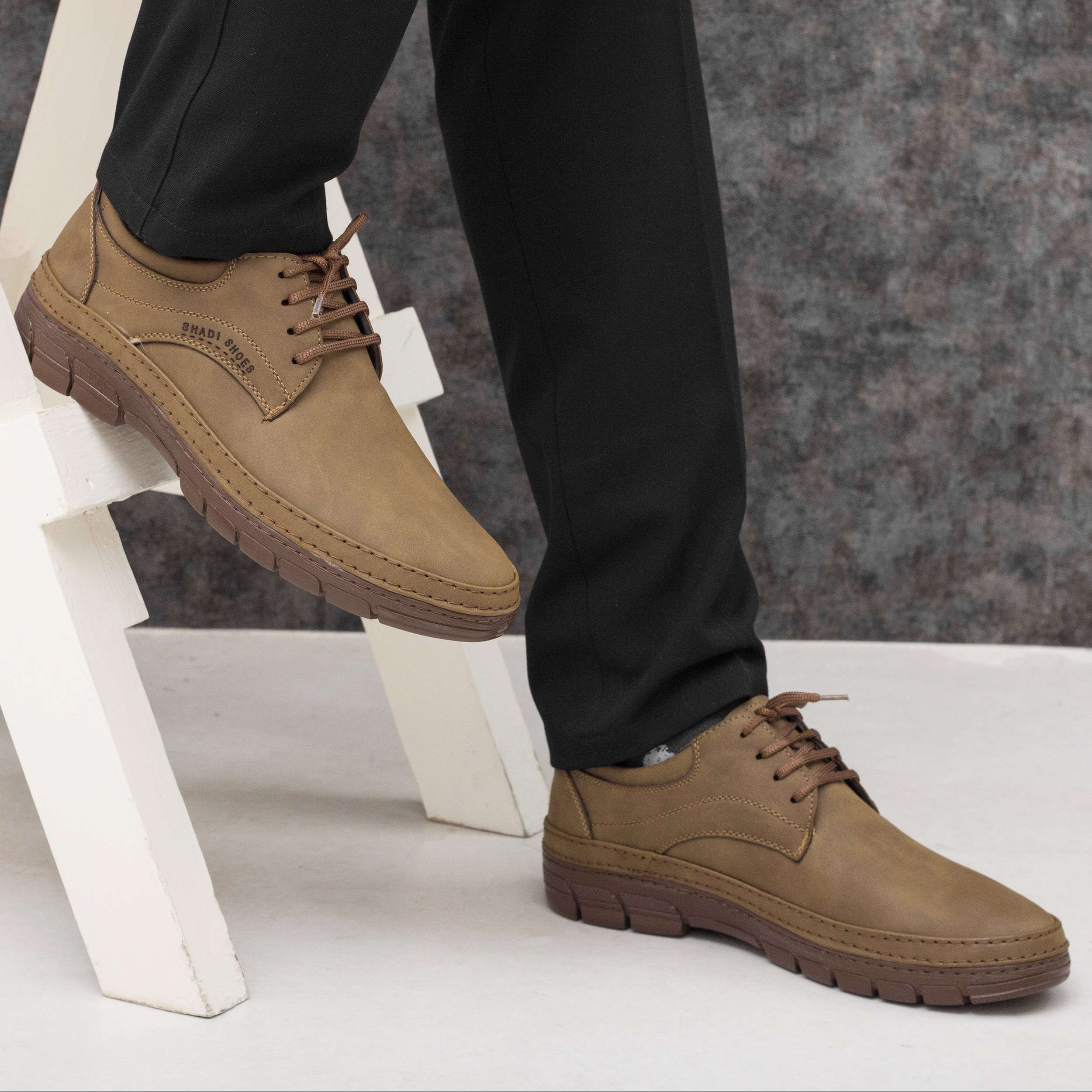 کفش مردانه رسمی بندی مدل سبلان رنگ کرم پرفرووش
