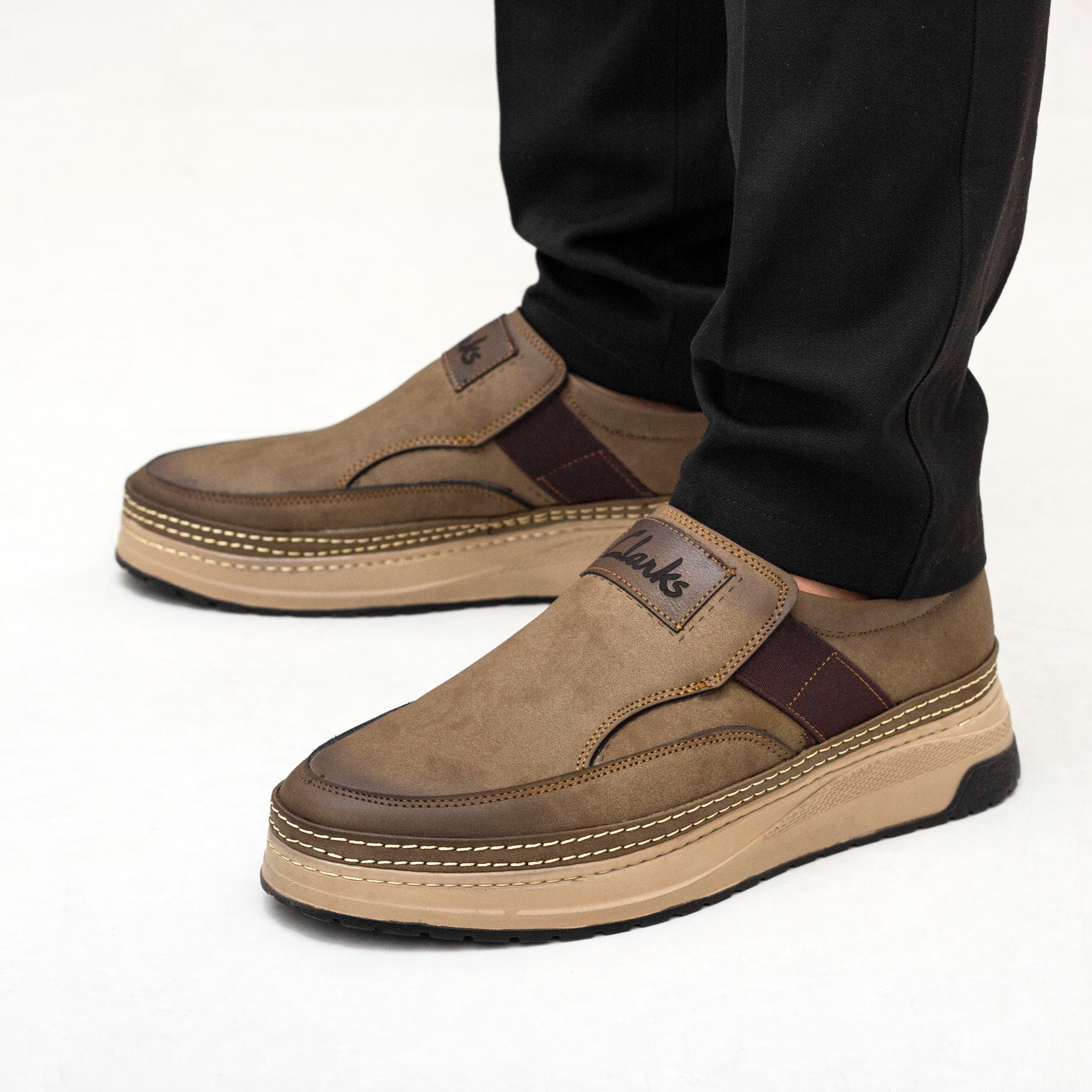کفش مردانه رسمی کشی مدل کلارک رنگ کرم تیره پرفرووش