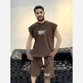 سِت وِست و شلوارک پارچه ماکان گلدوزی