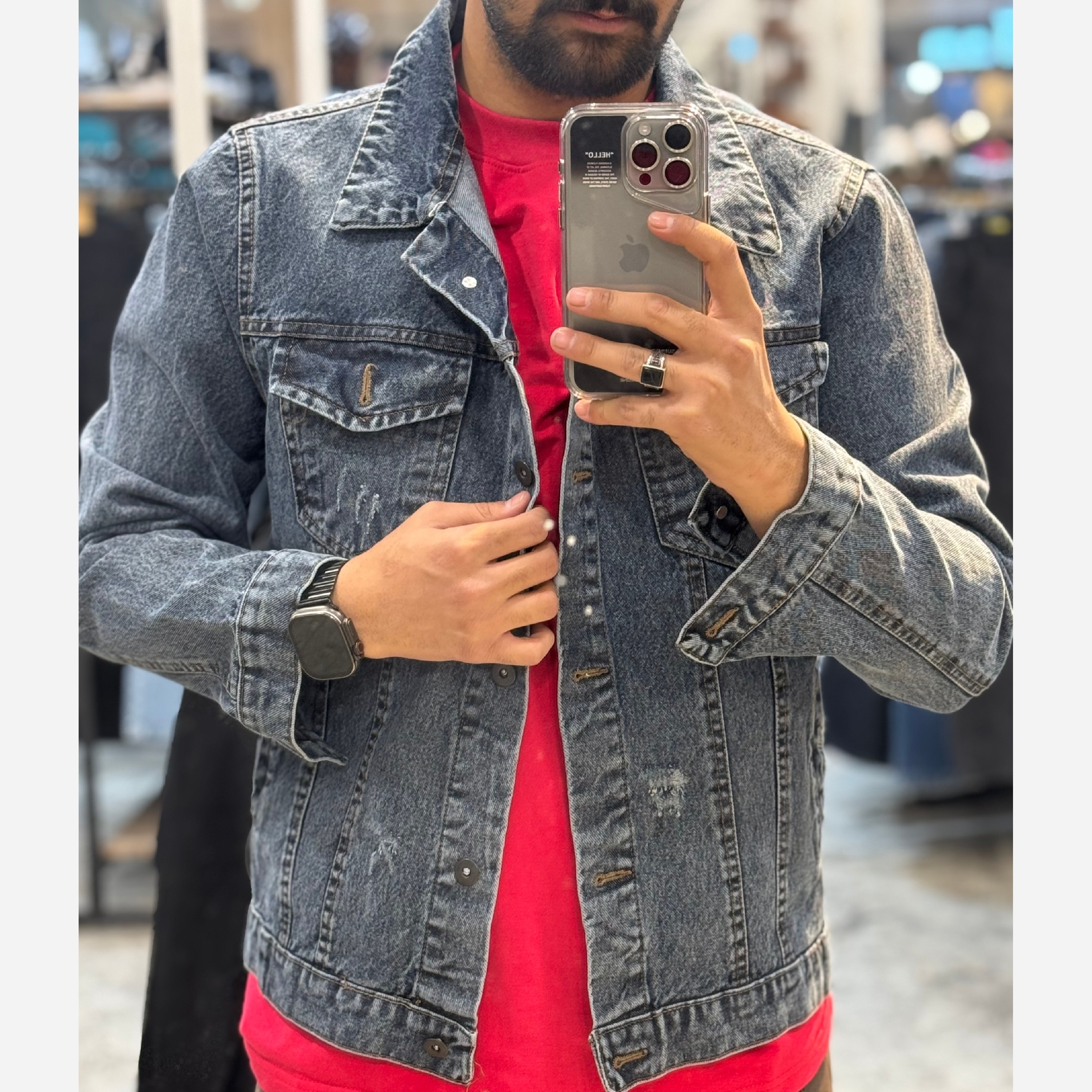 کت جین گرم بالا در رنگ بندی