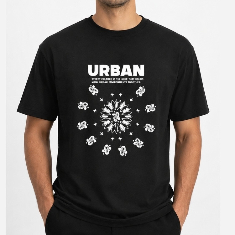تیشرت یقه گرد مردانه سوپر پنبه مدل urban کد 127