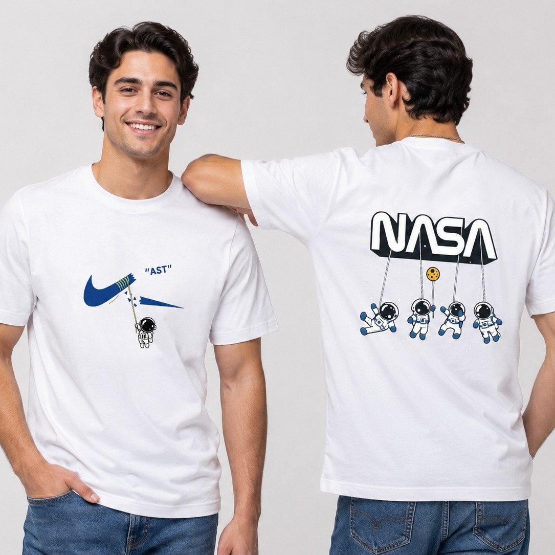 تیشرت مردانه سوپر نخ پنبه یقه گرد کد nasa 207