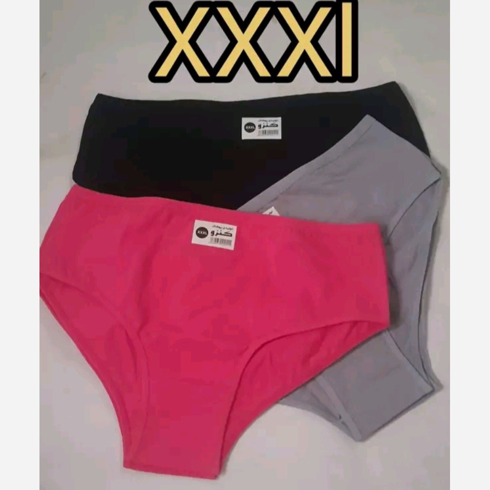 شورت زنانه سایز بزرگ 3XL ساده نخی