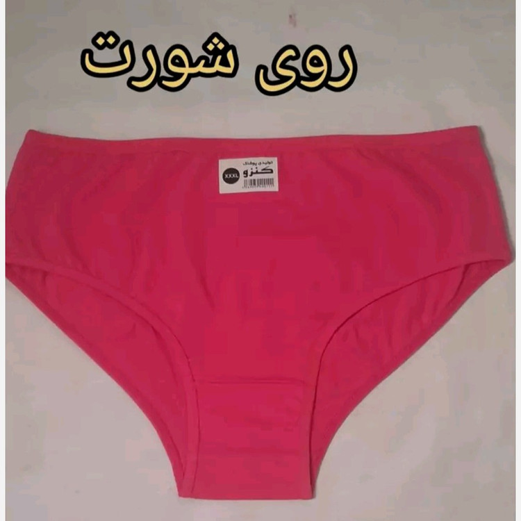 شورت زنانه سایز بزرگ 3XL ساده نخی