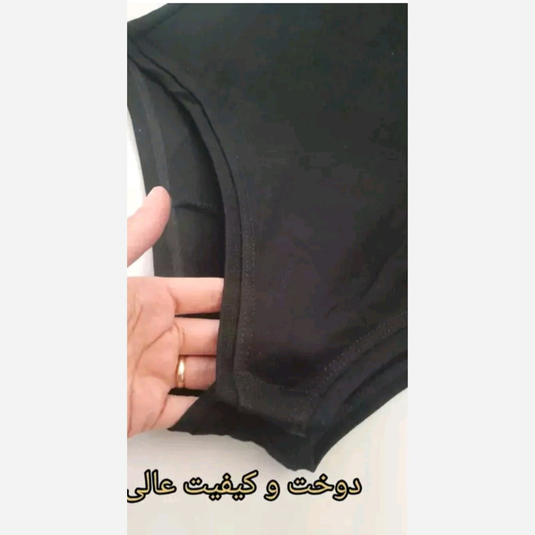 بادی زنانه مشکی یقه 5 سانت فینگرداراعلا فریسایز