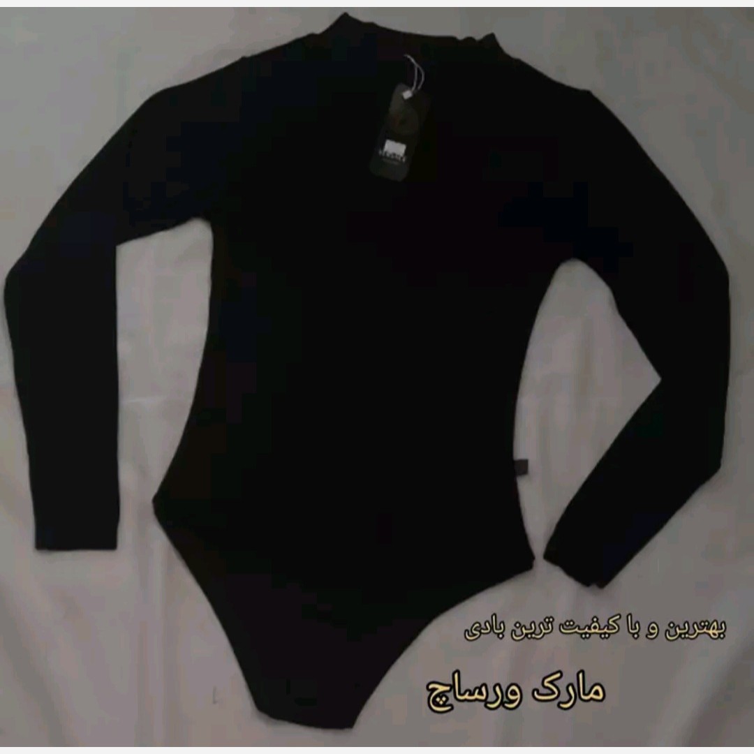 بادی زنانه مشکی یقه 5 سانت فینگرداراعلا فریسایز