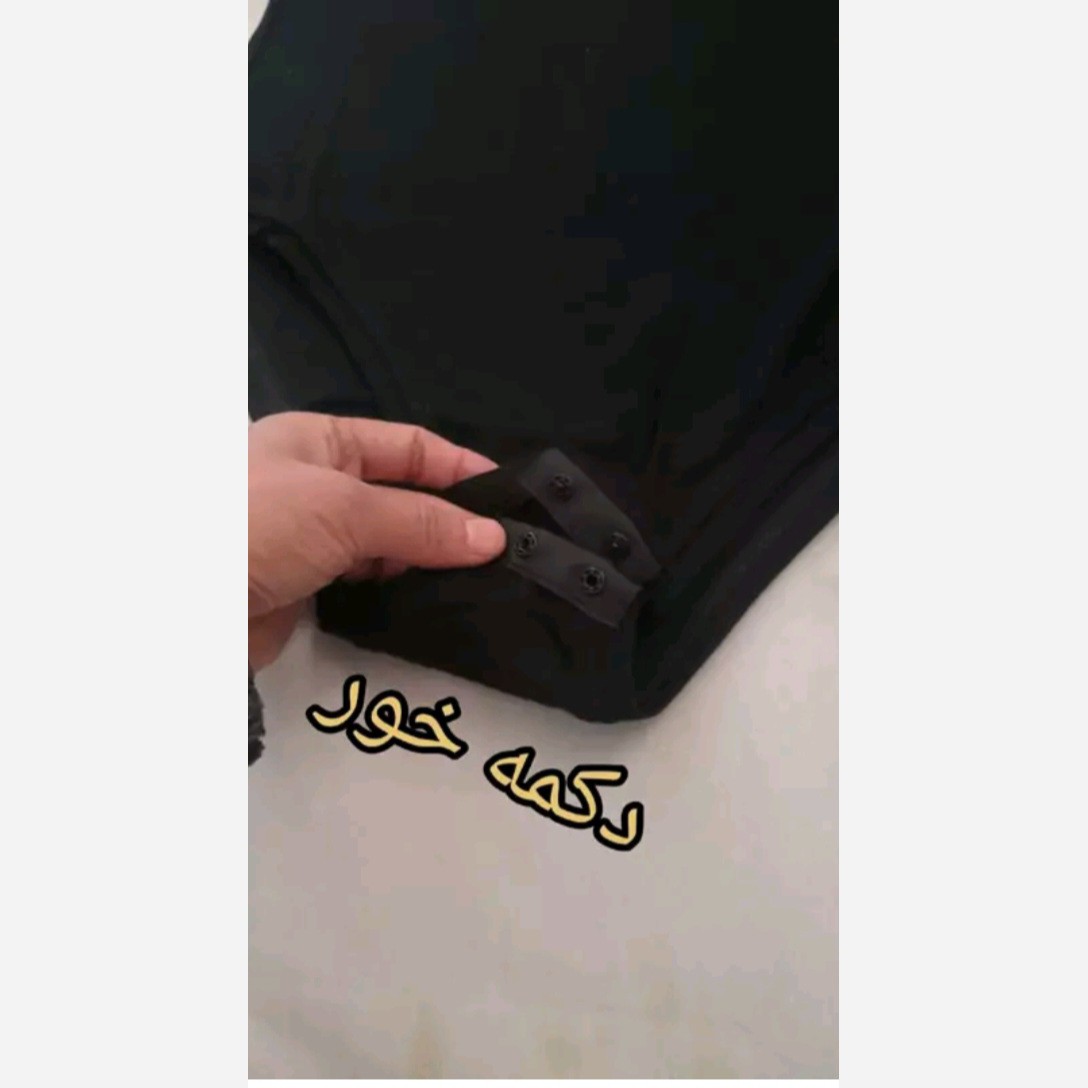 بادی زنانه مشکی یقه 5 سانت فینگرداراعلا فریسایز