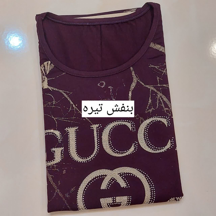 تیشرت زنانه سایز بزرگ 3XL ویسکوز صد درصد نخ نگین کوب
