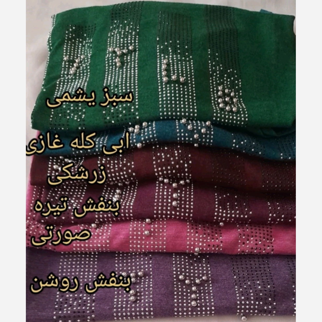 تاپ زنانه آستین افتاده نگین کوب فری سایز مناسب سایز 46 تا 52