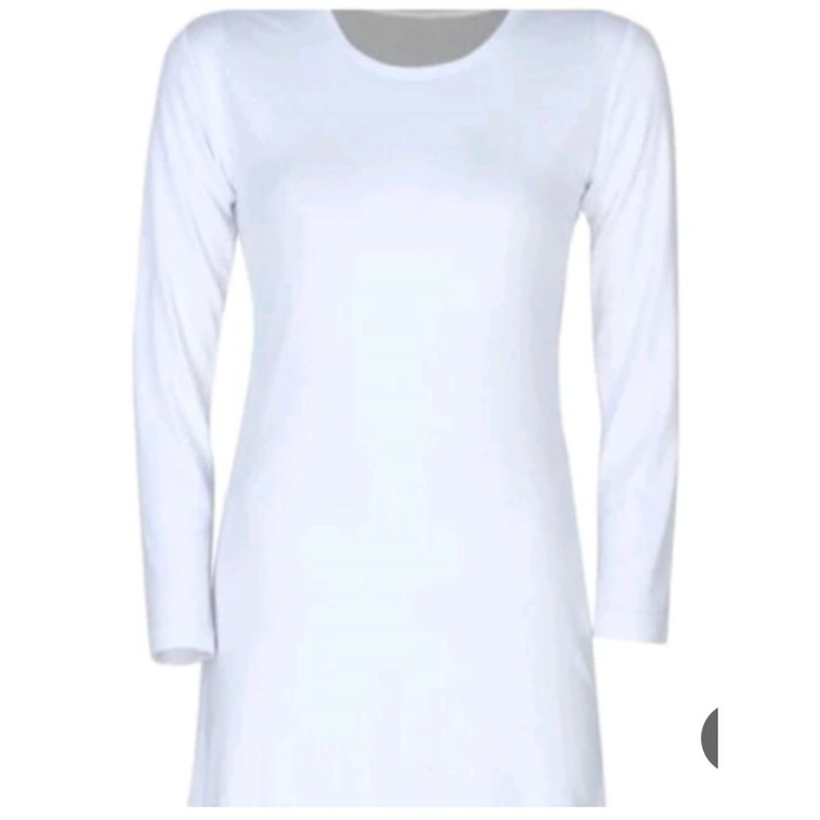 زیر سارافونی آستین بلند یقه گرد ویقه سه سانت مشکی وسفید سایز36 تا 46.وسایز 44 تا50