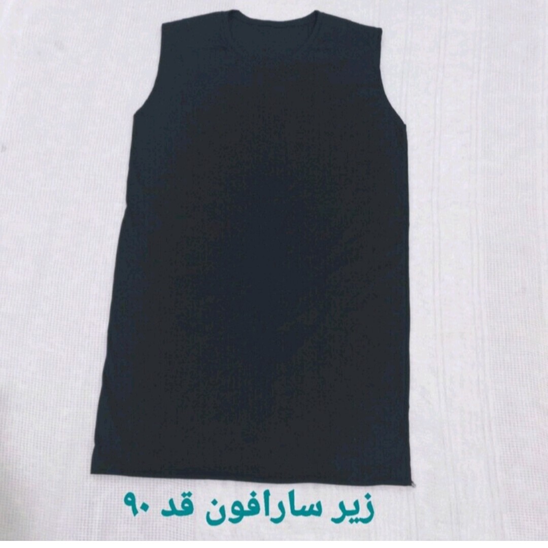 زیر سارافونی و زیر مانتویی آستین حلقه ای یقه گرد مشکی جنس ویسکوز در 4 سایز متنوع