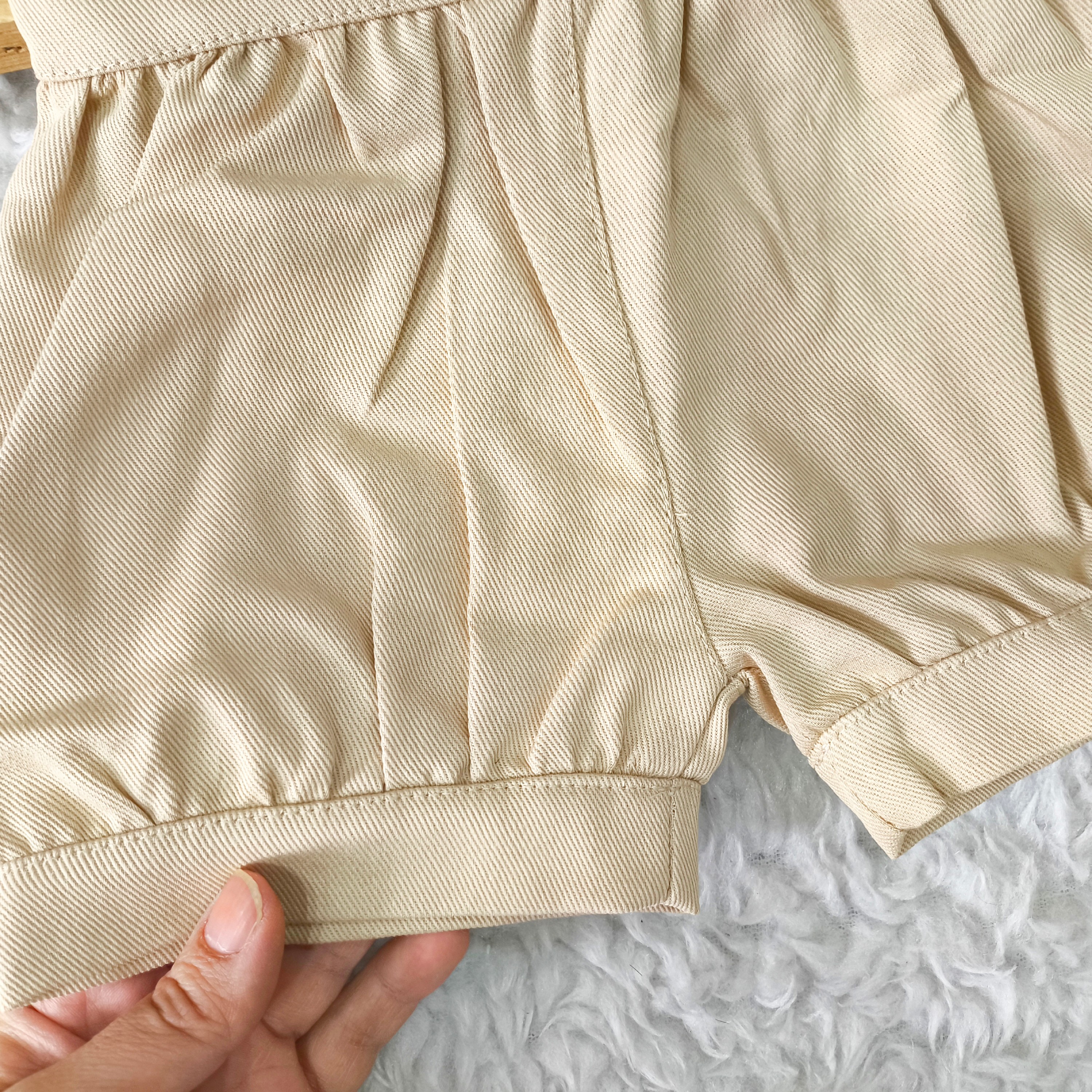 بیلر شلوارکی کتان نوزادی دخترانه پیشبندی کتان دخترانه
