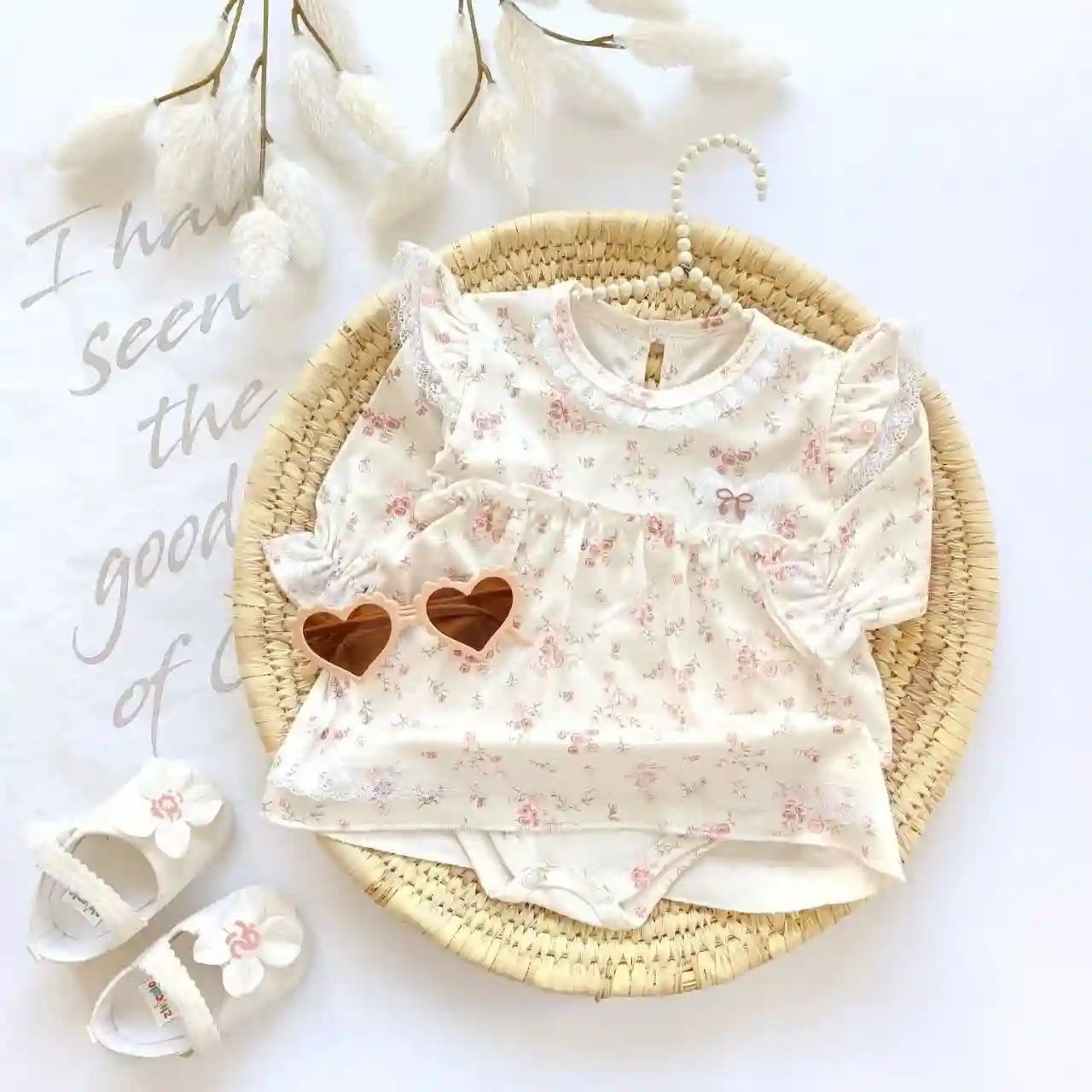 بادی دامندار مجلسی نوزادی دخترانه پیراهن رز صورتی دخترانه