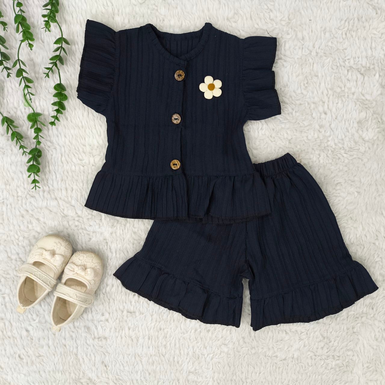 تاپ شلوارک بابونه مجلسی نوزادی دخترانه ست دخترانه تیشرت شلوارک