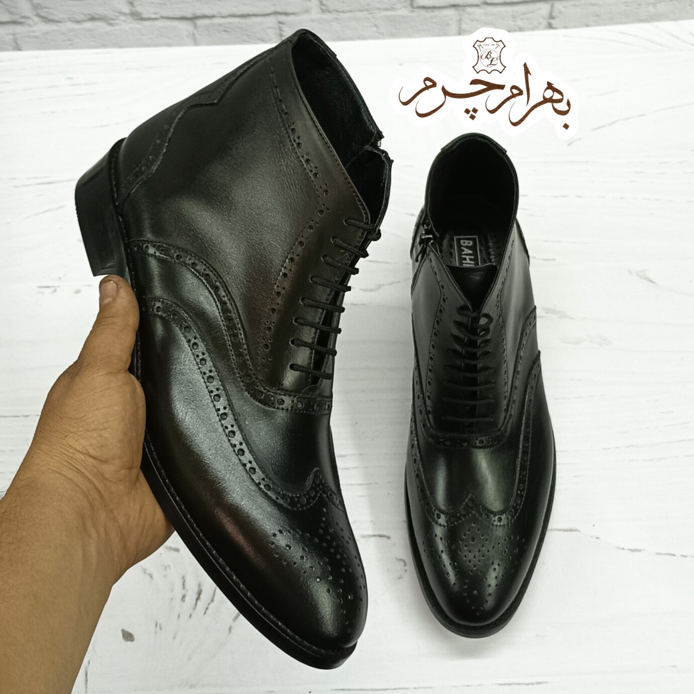 نیم بوت مردانه چرم طبیعی شیک مدل ریچموند مشکی
