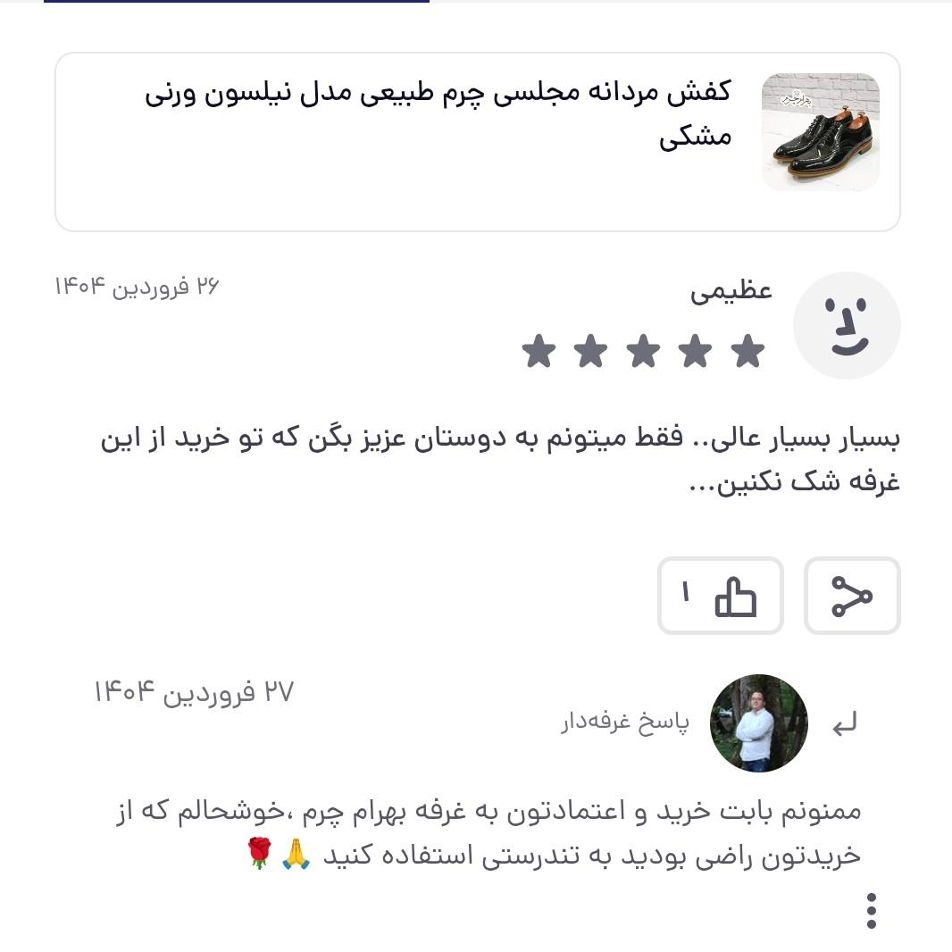 کفش مردانه مجلسی چرم طبیعی مدل نیلسون ورنی مشکی