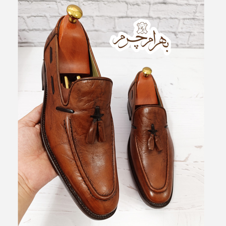 کفش مردانه زیره چرم طبیعی گاومیش مدل آلبرت تک سایز