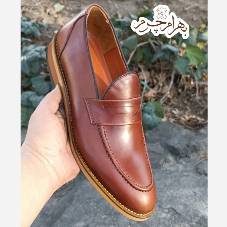 کفش مردانه کالج رسمی چرم طبیعی کاپری قهوه ای
